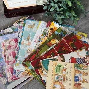 Vintage Wrapping Paper Ephemera Multicolour& Occasion Gift Wrap Collection 30+